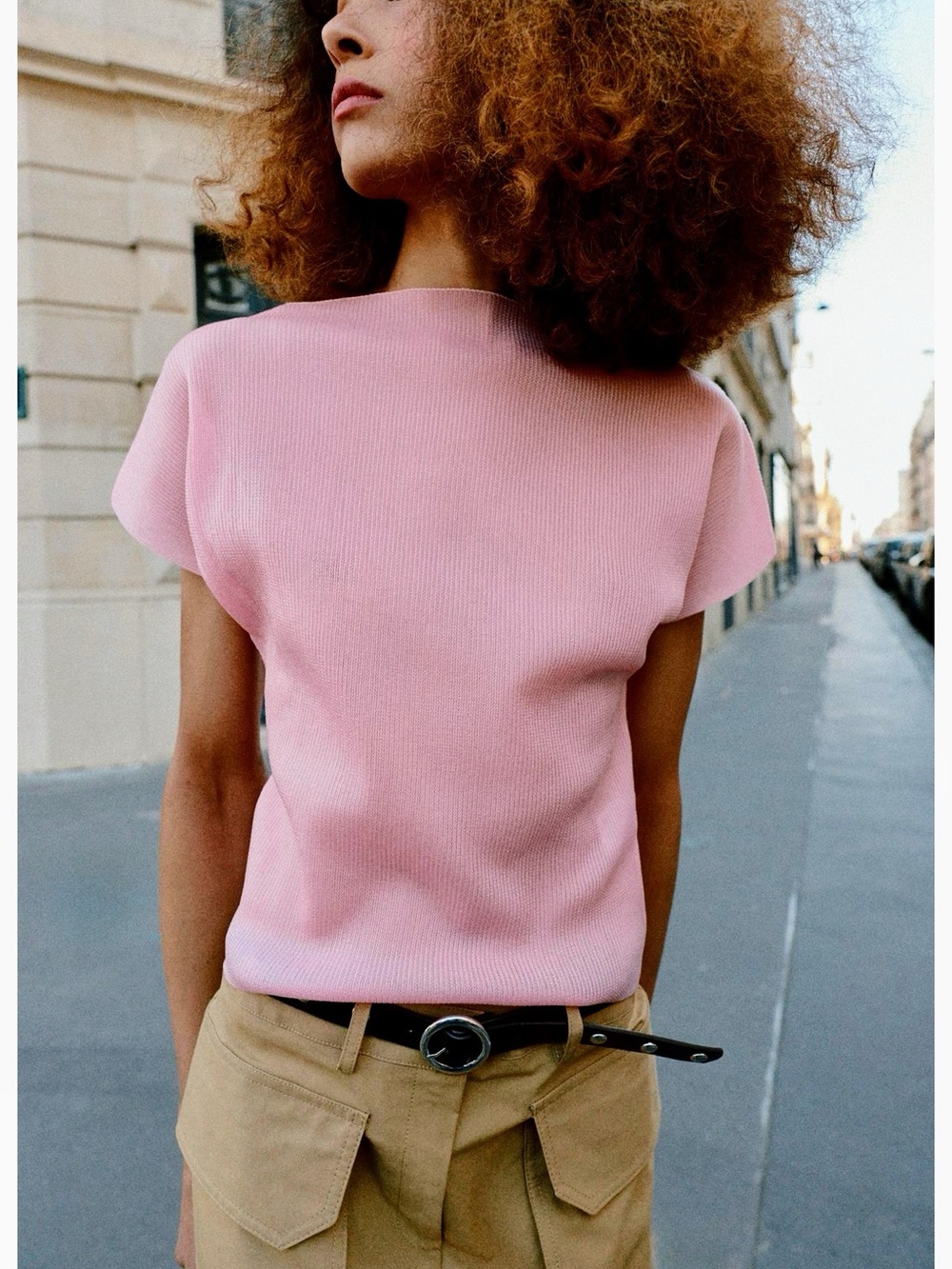 ZARA ribbed knit sheer top
